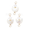 Natural Freshwater Shell Moon with Star Links Connector Charms PALLOY-JF05182-1