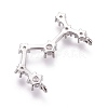 Brass Micro Pave Cubic Zirconia Pendants X-ZIRC-F099-20P-04-2