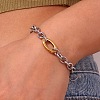 304 Stainless Steel Cable Chain Bracelets for Women WGF1402-02-2