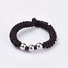 Adjustable Braided Bead Bracelets and Rings Jewelry Sets SJEW-JS01033-03-5