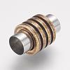 304 Stainless Steel Magnetic Clasps with Glue-in Ends STAS-F124-01AB-2