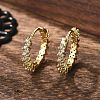 Brass Micro Pave Clear Cubic Zirconia Huggie Hoop Earrings EJEW-L231-44G-5