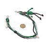 Polyester & Spandex Cord Rope Braided Human & Natural Cowrie Shell Charm Iron Chain Bag Decorative Chains AJEW-BA00173-04-4