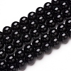 Natural Black Tourmaline Beads Strands X-G-L554-02-8mm-1