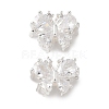 Brass Micro Pave Clear Cubic Zirconia Beads KK-G531-03S-1