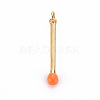 Brass Enamel Pendants KK-S362-032B-NR-1