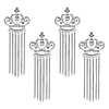CHGCRAFT 4Pcs Crystal Rhinestone Crown with Chain Tassel Lapel Pin JEWB-CA0001-32P-1