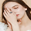 1Pc Zinc Alloy Resin Finger Rings RJEW-LP0005-21-3