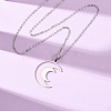 304 Stainless Steel Double Hollow Moon Pendant Cable Chain Necklaces for Men Women NJEW-K308-01E-P-2
