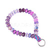 Resin Rondelle Bead with Polyester & Spandex Cord Phone Hand Strap Chains HJEW-TADJ0013-2