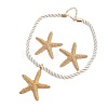 Starfish Alloy & Polyester Cord Pendant Necklaces & Stud Earrings Sets FS-WGCE349-01-5