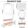 Transparent Acrylic Vertical Earring Display Stands with Wooden Base EDIS-WH0021-48A-2