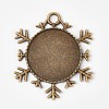 Tibetan Style Alloy Pendant Cabochon Settings PALLOY-WH0014-03AB-1