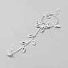 Brass Rhinestone Link Chain Finger Ring Bracelets for Women AJEW-WH20121-31-2