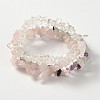 Multi-strand Gemstone Chips Stretch Bracelets X-BJEW-PH00610-02-2