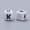 Acrylic Horizontal Hole Letter Beads PL37C9308-K-2