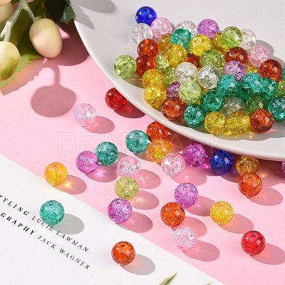 Round Crackle Glass Beads X-CCG-Q001-8mm-M-1