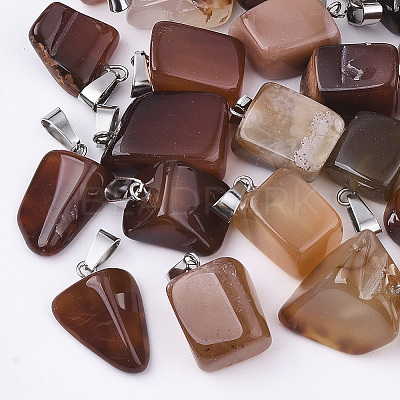 Natural Carnelian//Red Agate Pendants G-Q996-18-1