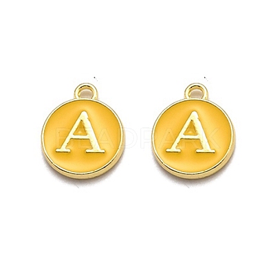 Golden Plated Alloy Enamel Charms ENAM-Q437-13A-1