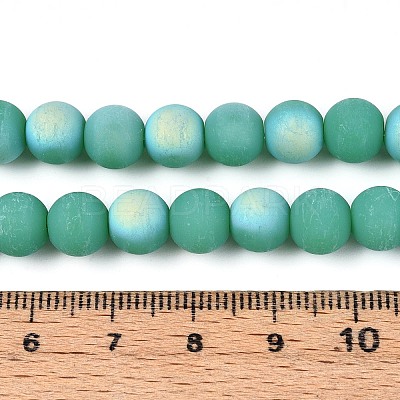 Frosted Opaque Glass Beads Strands GLAA-T032-P8mm-MBB12A-1