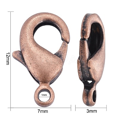 Brass Lobster Claw Clasps KK-902-R-NF-1
