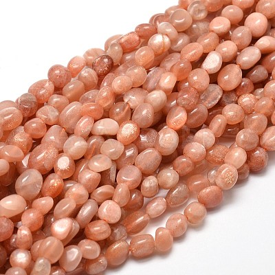 Natural Sunstone Nuggets Beads Strands X-G-J335-18-1