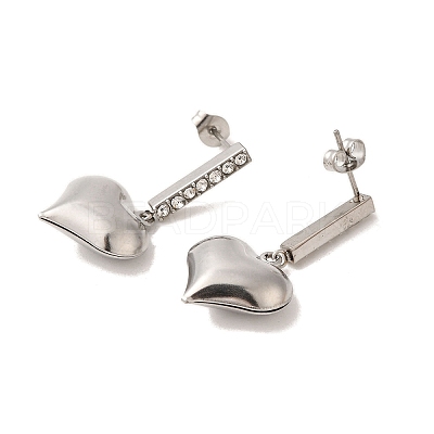 304 Stainless Steel Inlay Rhinestone Stud Earrings for Women EJEW-M024-06B-P-1