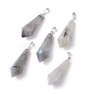 Natural Labradorite Pointed Pendants G-I314-02P-02-1