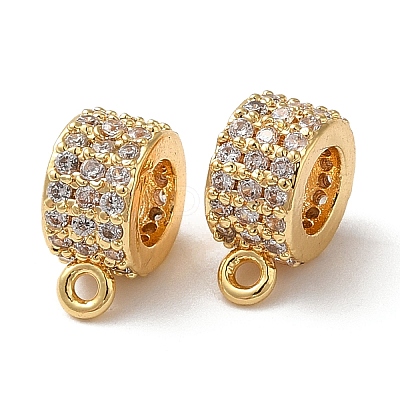 Brass Micro Pave Cubic Zirconia Tube Bails KK-P239-28G-1