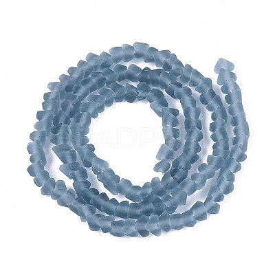 Frosted Transparent Glass Beads Strands GLAA-N016-4mm-29-1