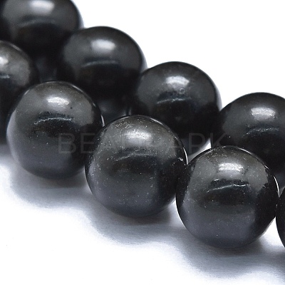 Natural Shungite Beads Strands G-M353-A04-6mm-1