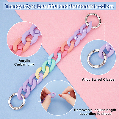 Acrylic Curban Link Shoe Decoration Chain AJEW-PH0011-09-1