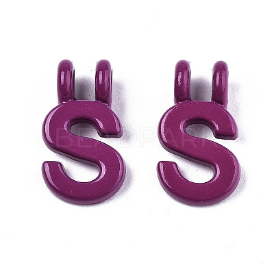 Spray Painted Alloy 2-Loop Link Pendants PALLOY-T075-48S-RS-1