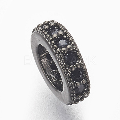 Brass Micro Pave Cubic Zirconia Beads ZIRC-E152-59B-RS-1