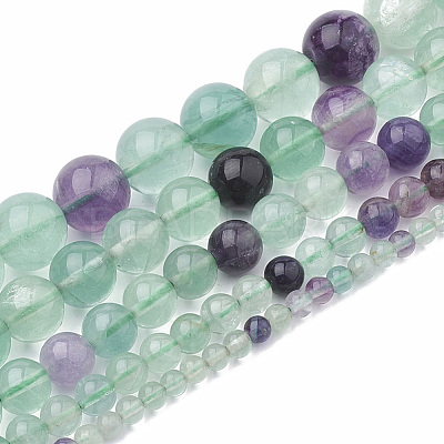 Natural Fluorite Beads Strands X-G-S333-8mm-006-1