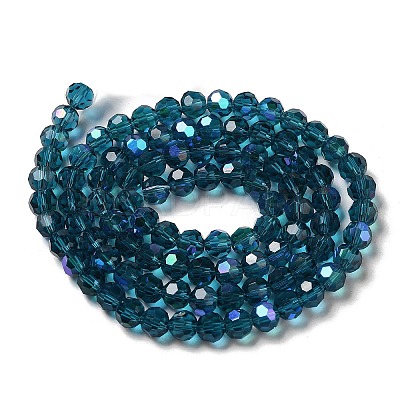 Electroplate Transparent Glass Beads Strands X-EGLA-A035-T6mm-L12-1
