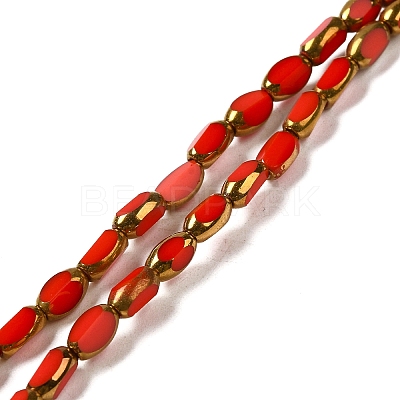 Electroplate Opaque Color Glass Beads Strands EGLA-Q127-A01-02C-1