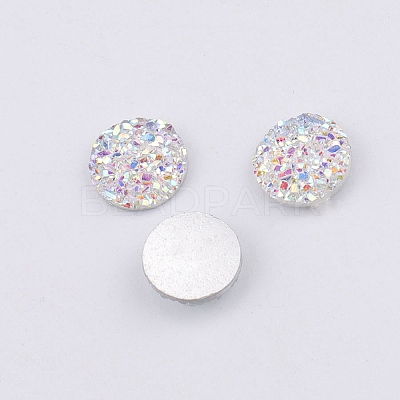 Druzy Resin Cabochons LS-RESI-WH0026-03A-06-1
