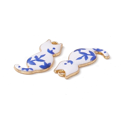 Rack Plating Alloy Enamel Pendants ENAM-K050-03H-1