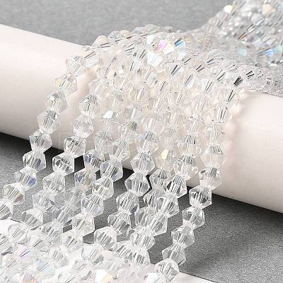 Transparent Electroplate Glass Beads Strands GLAA-F029-2mm-A13-1