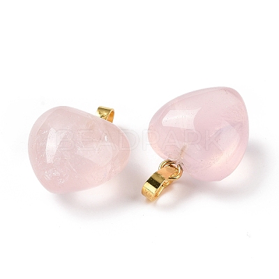 Natural Rose Quartz Pendants X-G-I311-A13-G-1