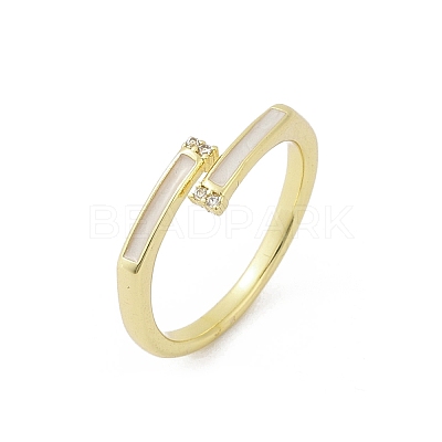 Brass Micro Pave Cubic Zirconia Cuff Rings RJEW-S400-12G-1
