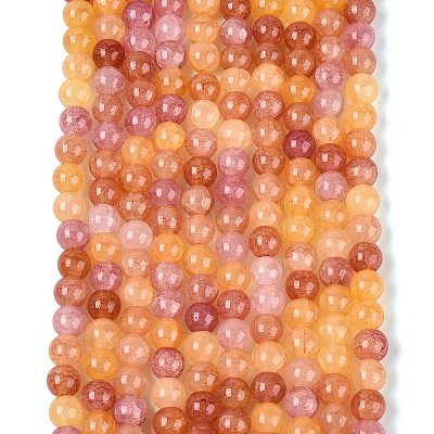 Ombre Effect Dyed Crackle Glass Beads Strands GLAA-Q106-01A-B19-1
