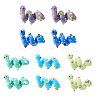 10Pcs 5 Colors Handmade Lampwork Enamel Beads LAMP-TA0002-48A-1