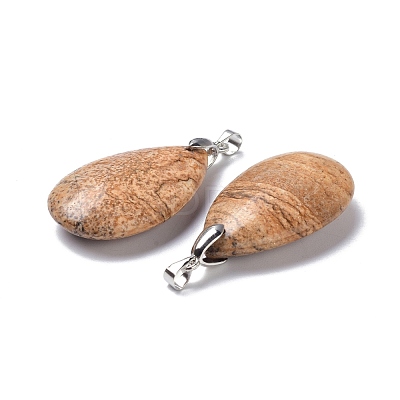 Natural Picture Jasper Pendants G-D084-01P-B13-1