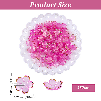 180Pcs Acrylic Bead Caps OACR-PA0001-37A-1