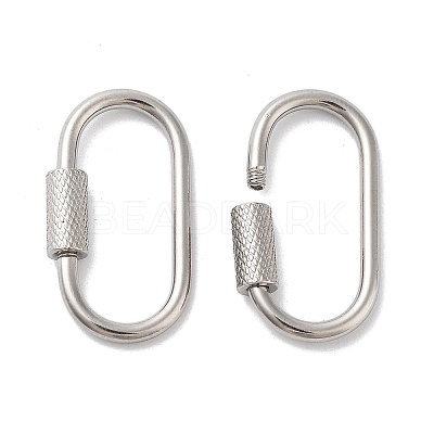 Non-Tarnish 304 Stainless Steel Screw Carabiner Lock Charms STAS-K192-01P-1