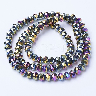 Electroplate Transparent Glass Beads Strands EGLA-A034-T3mm-UA07-1