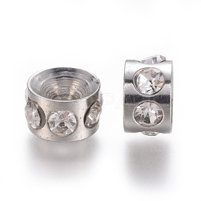 304 Stainless Steel Crystal Rhinestone Beads STAS-E474-54C-P-1