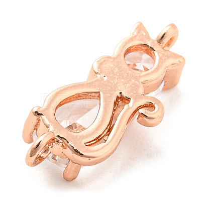 Brass Micro Pave Cubic Zirconia Kitten Links Connectors ZIRC-G157-50-1